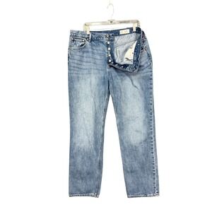 Gap Jeans Womens 34 18R Blue 90s Straight High Rise‎ Light Wash Button Fly